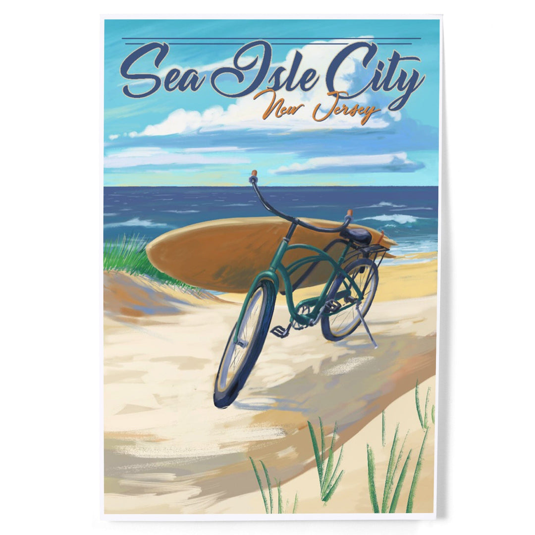 Sea Isle City, New Jersey, Beach Cruiser on Beach, Art & Giclee Prints Art Lantern Press 