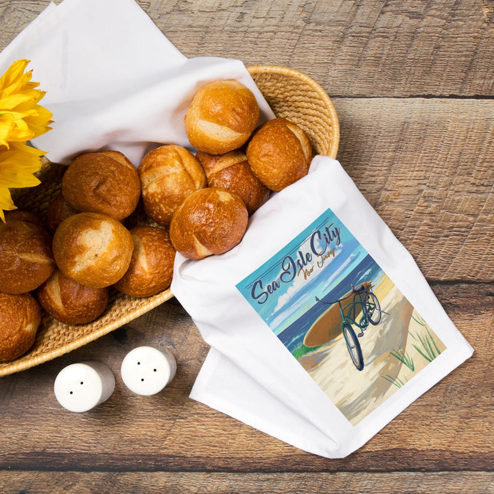 Sea Isle City, New Jersey, Beach Cruiser on Beach, Jigsaw Puzzle Kitchen Lantern Press 