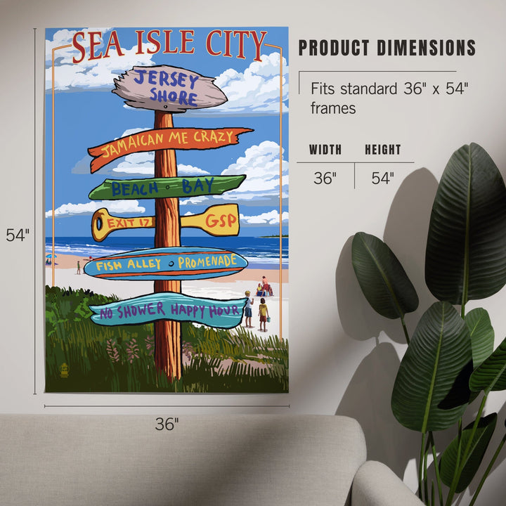 Sea Isle City, New Jersey, Destinations Sign, Art & Giclee Prints Art Lantern Press 