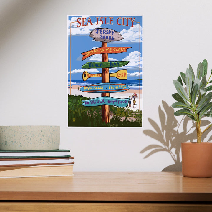 Sea Isle City, New Jersey, Destinations Sign, Art & Giclee Prints Art Lantern Press 