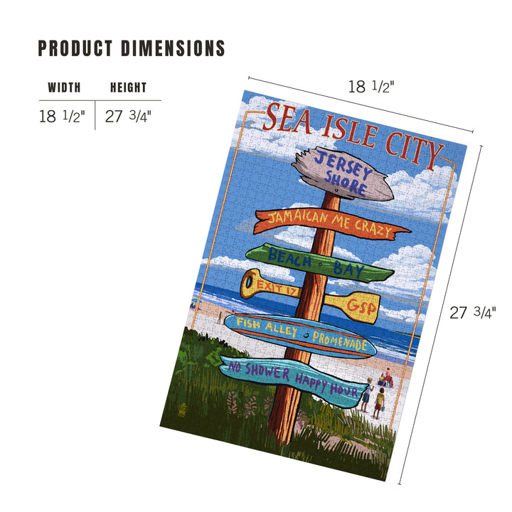 Sea Isle City, New Jersey, Destinations Sign, Jigsaw Puzzle Puzzle Lantern Press 