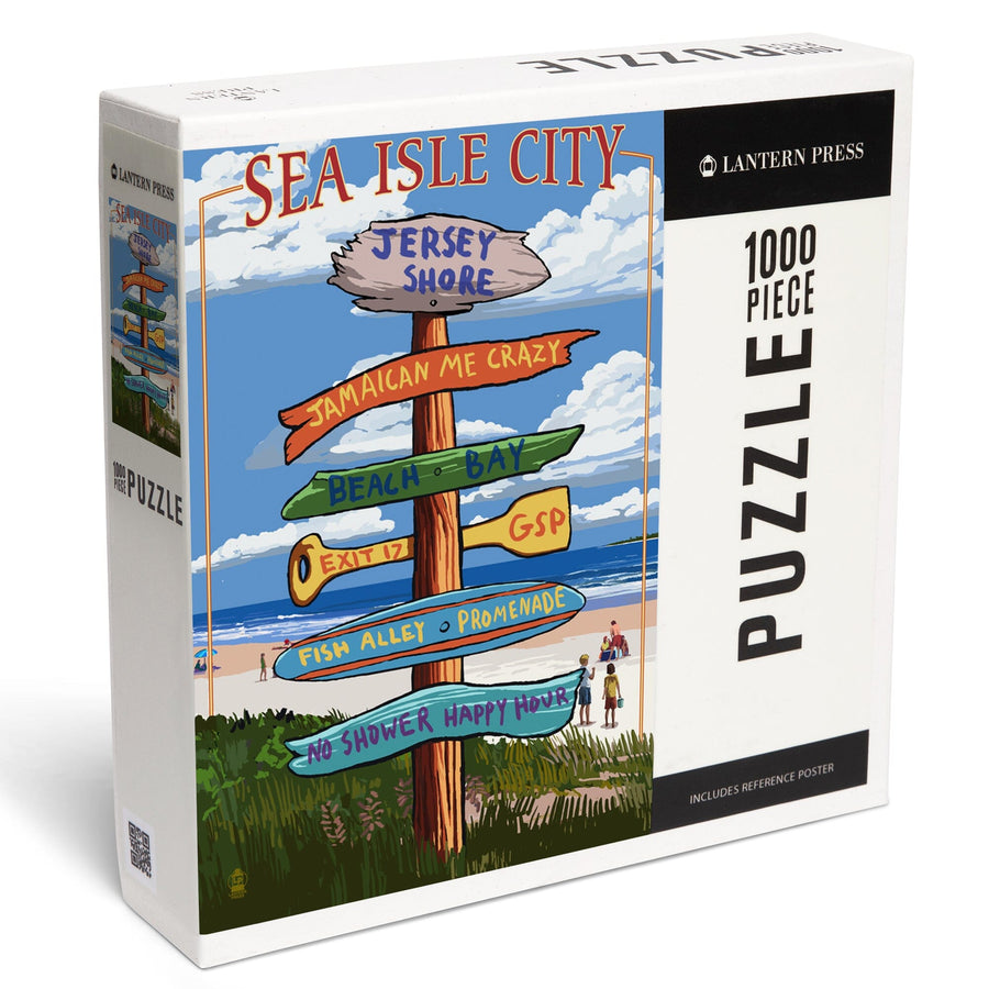 Sea Isle City, New Jersey, Destinations Sign, Jigsaw Puzzle Puzzle Lantern Press 