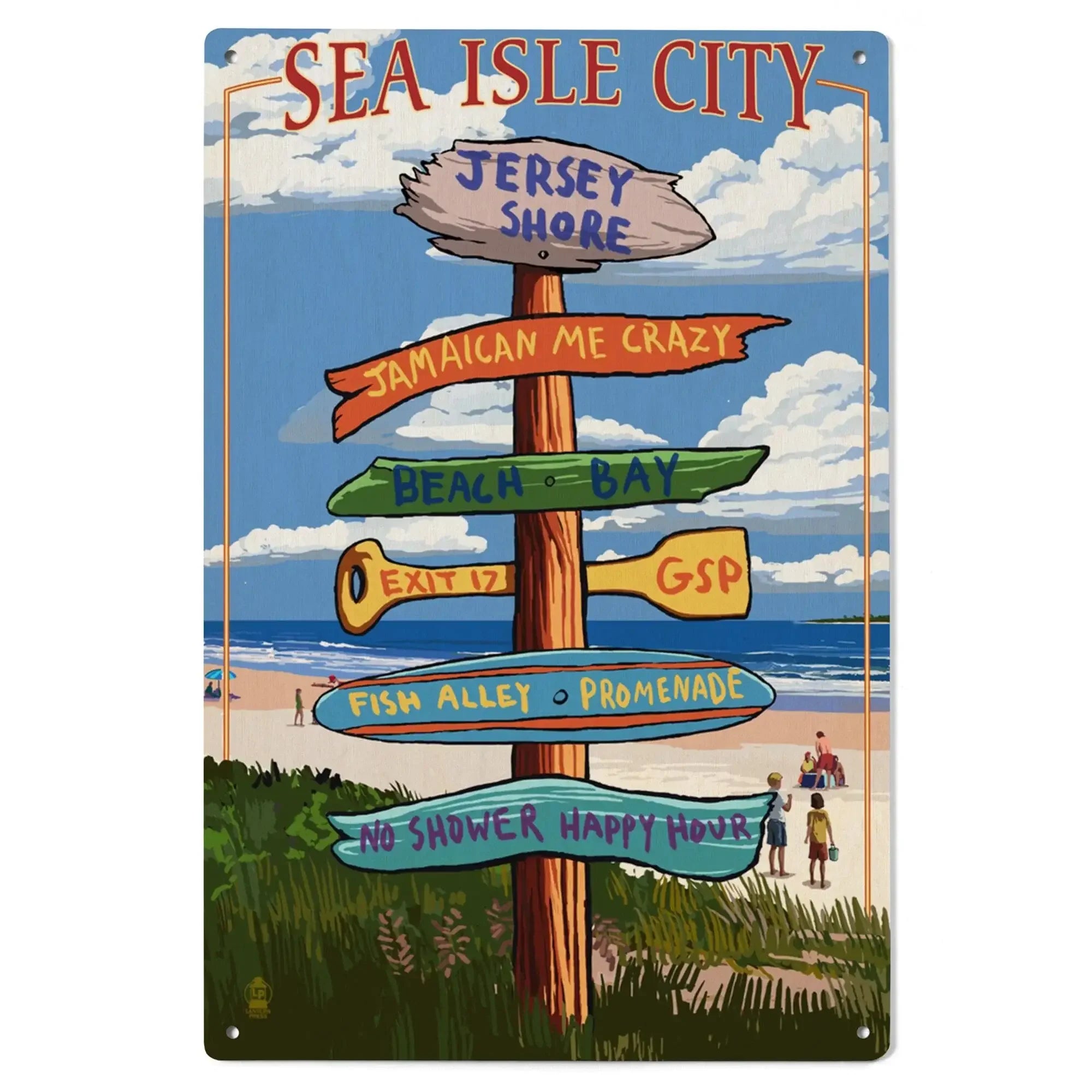 Sea Isle City, New Jersey, Destinations Sign, Lantern Press