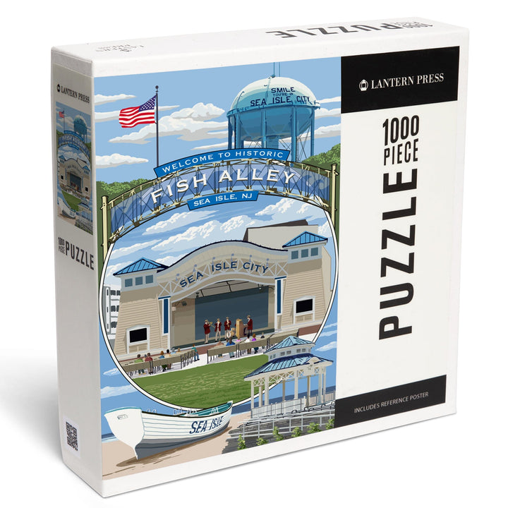 Sea Isle City, New Jersey, Montage, Jigsaw Puzzle Puzzle Lantern Press 