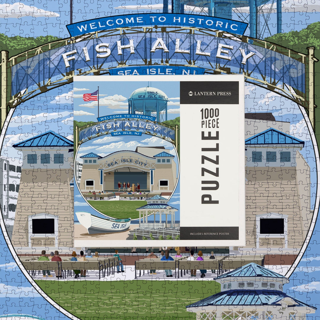Sea Isle City, New Jersey, Montage, Jigsaw Puzzle Puzzle Lantern Press 