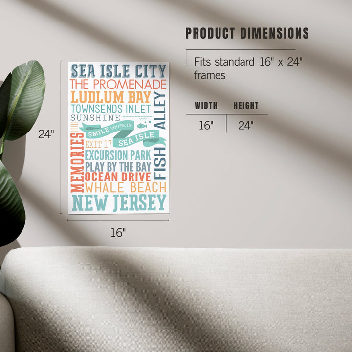 Sea Isle City, New Jersey, Townsend Inlet, Smile You're in Sea Isle, Typography, Art & Giclee Prints Art Lantern Press 