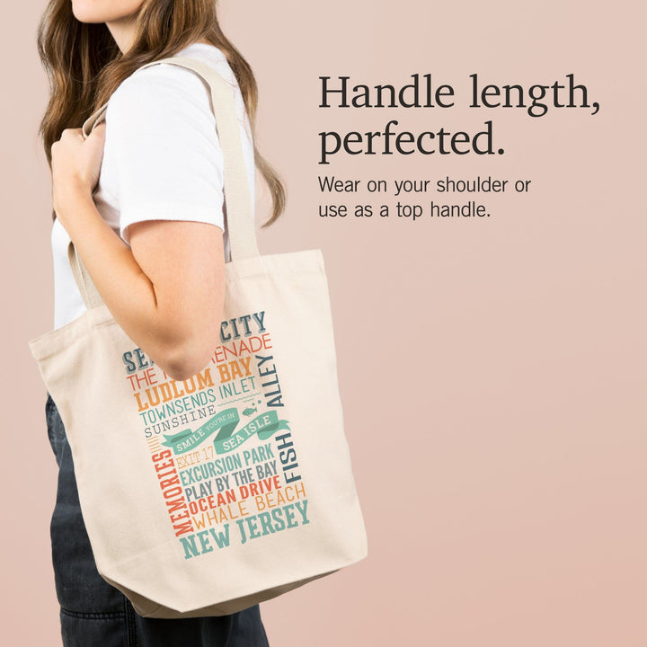 Sea Isle City, New Jersey, Townsend Inlet, Smile You're in Sea Isle, Typography, Lantern Press Artwork, Tote Bag Totes Lantern Press 