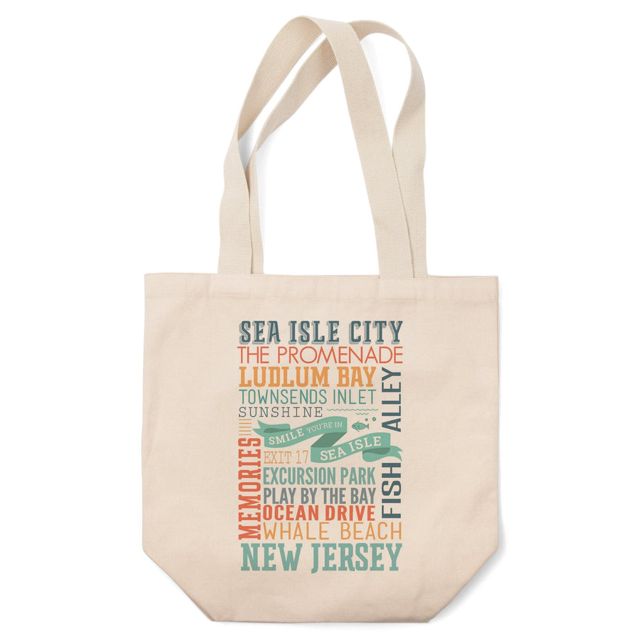 Sea Isle City, New Jersey, Townsend Inlet, Smile You're in Sea Isle, Typography, Lantern Press Artwork, Tote Bag Totes Lantern Press 