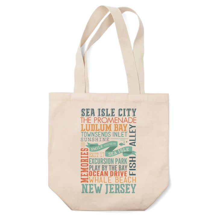 Sea Isle City, New Jersey, Townsend Inlet, Smile You're in Sea Isle, Typography, Tote Bag Totes Lantern Press 