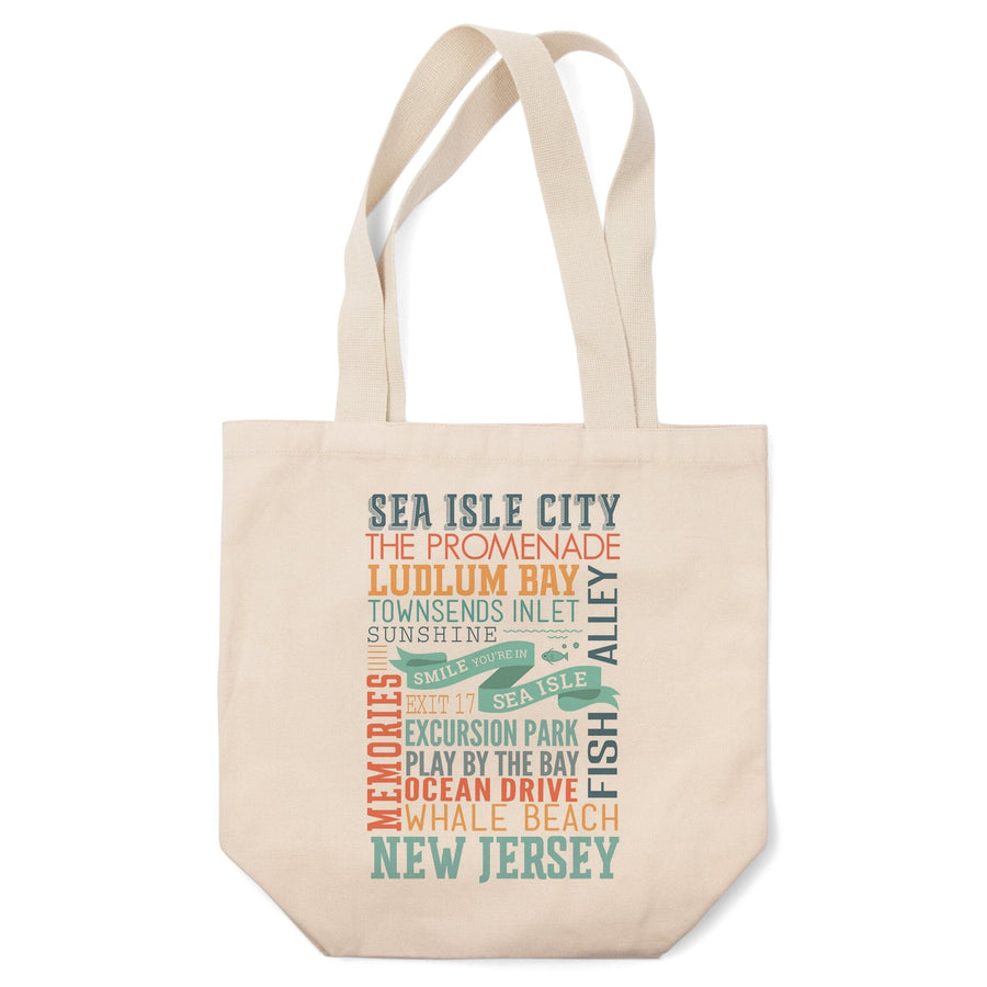Sea Isle City, New Jersey, Townsend Inlet, Smile You're in Sea Isle, Typography, Tote Bag Totes Lantern Press 