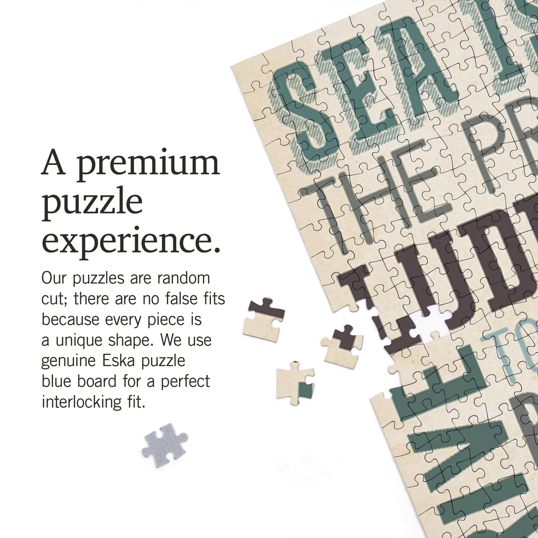 Sea Isle City, New Jersey, Townsend Inlet, Typography with Anchor, Jigsaw Puzzle Puzzle Lantern Press 