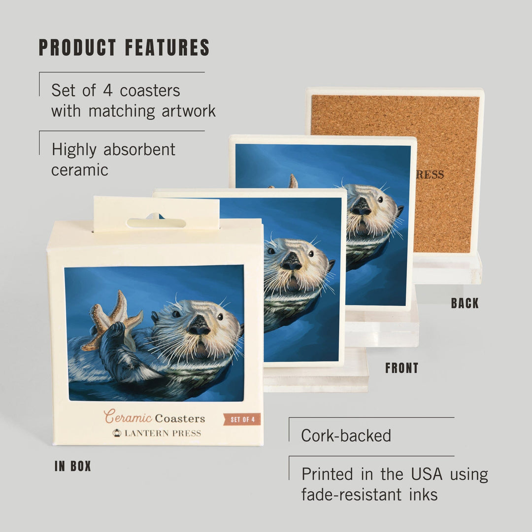 Sea Otter, Coasters Coasters Lantern Press 