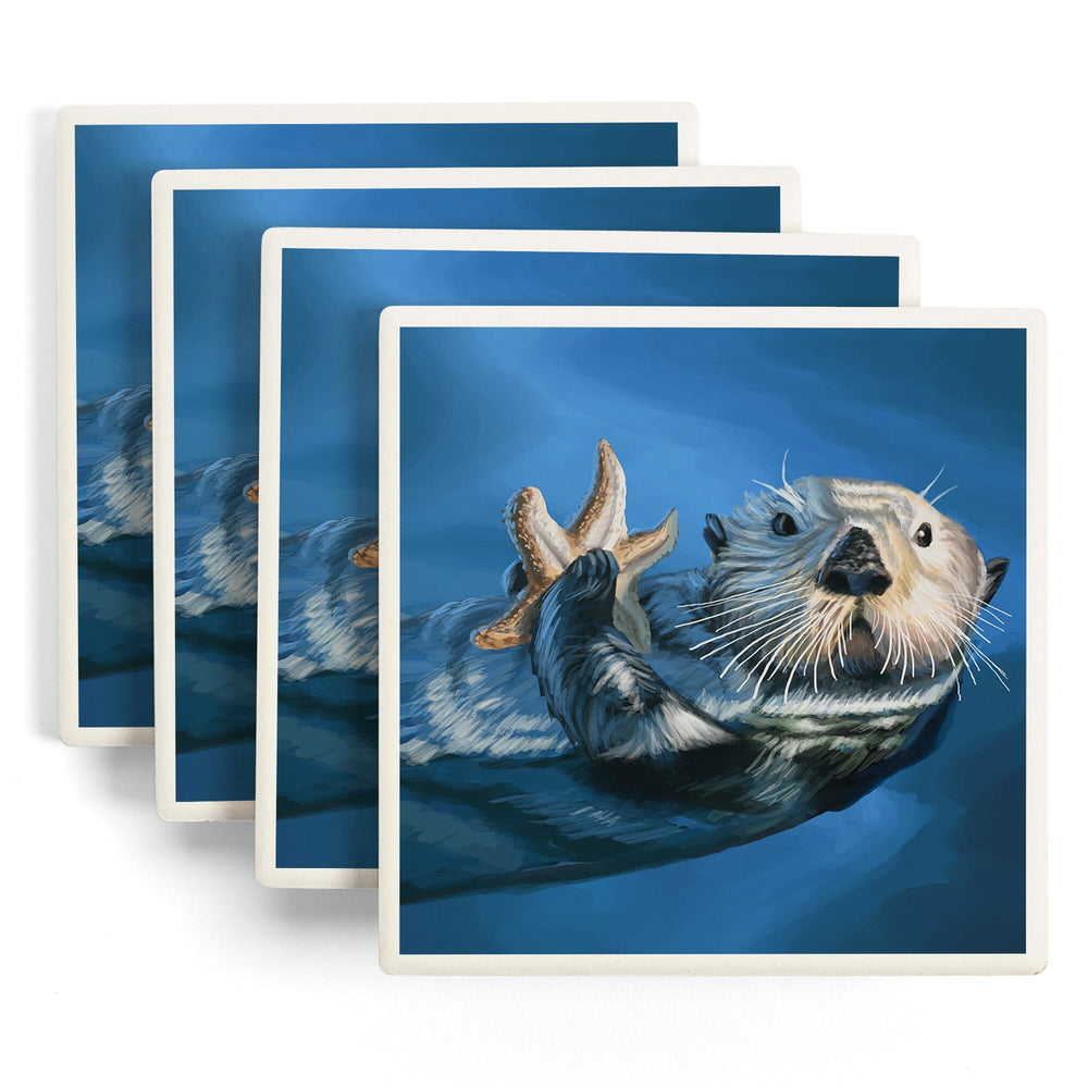 Sea Otter, Coasters Coasters Lantern Press 