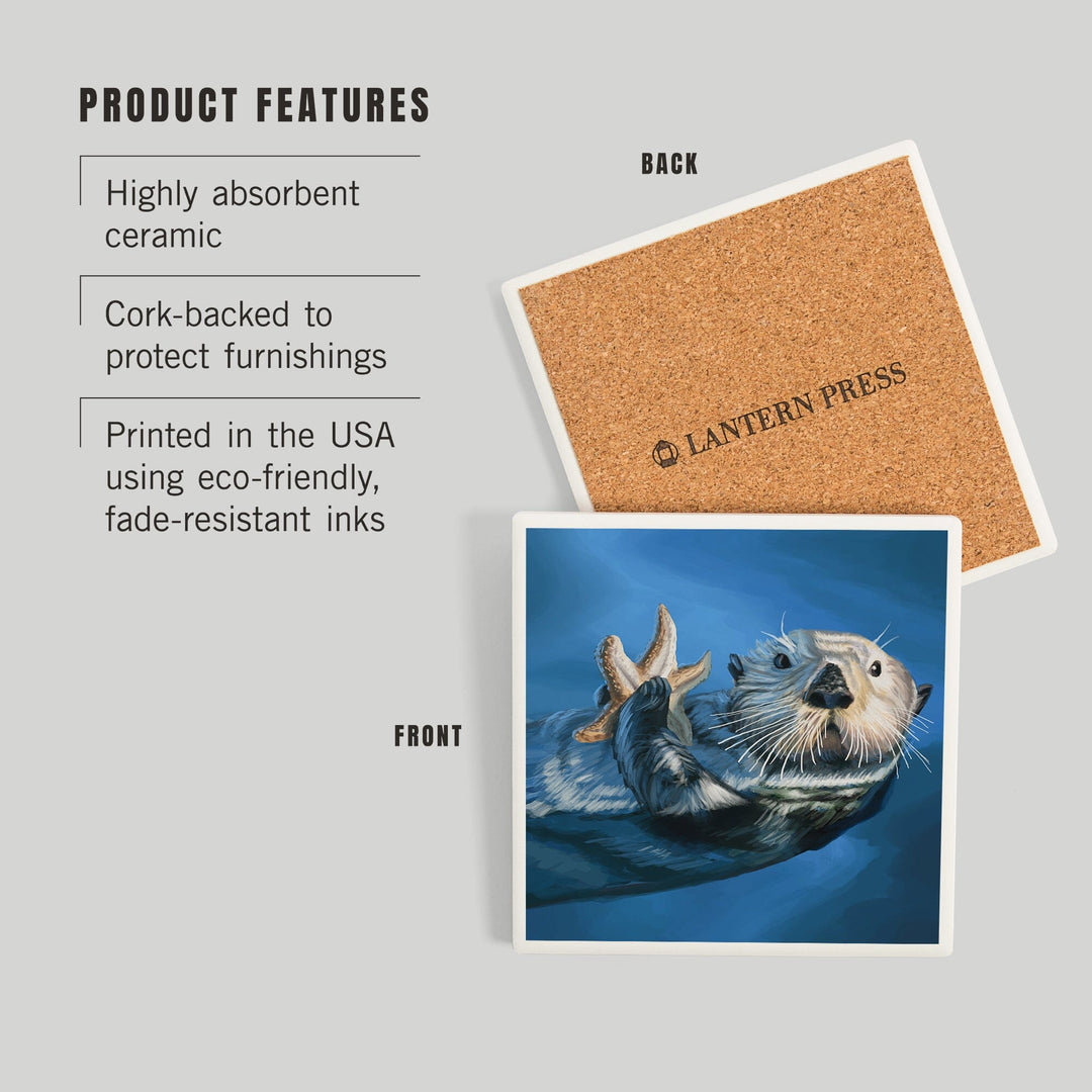 Sea Otter, Coasters Coasters Lantern Press 