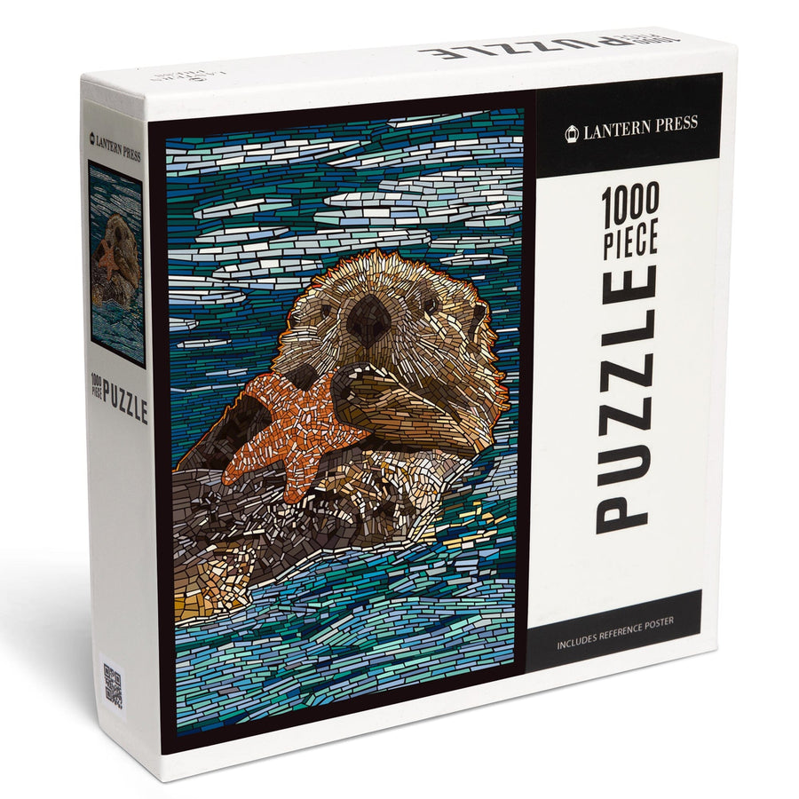 Sea Otter, Paper Mosaic, Jigsaw Puzzle Puzzle Lantern Press 