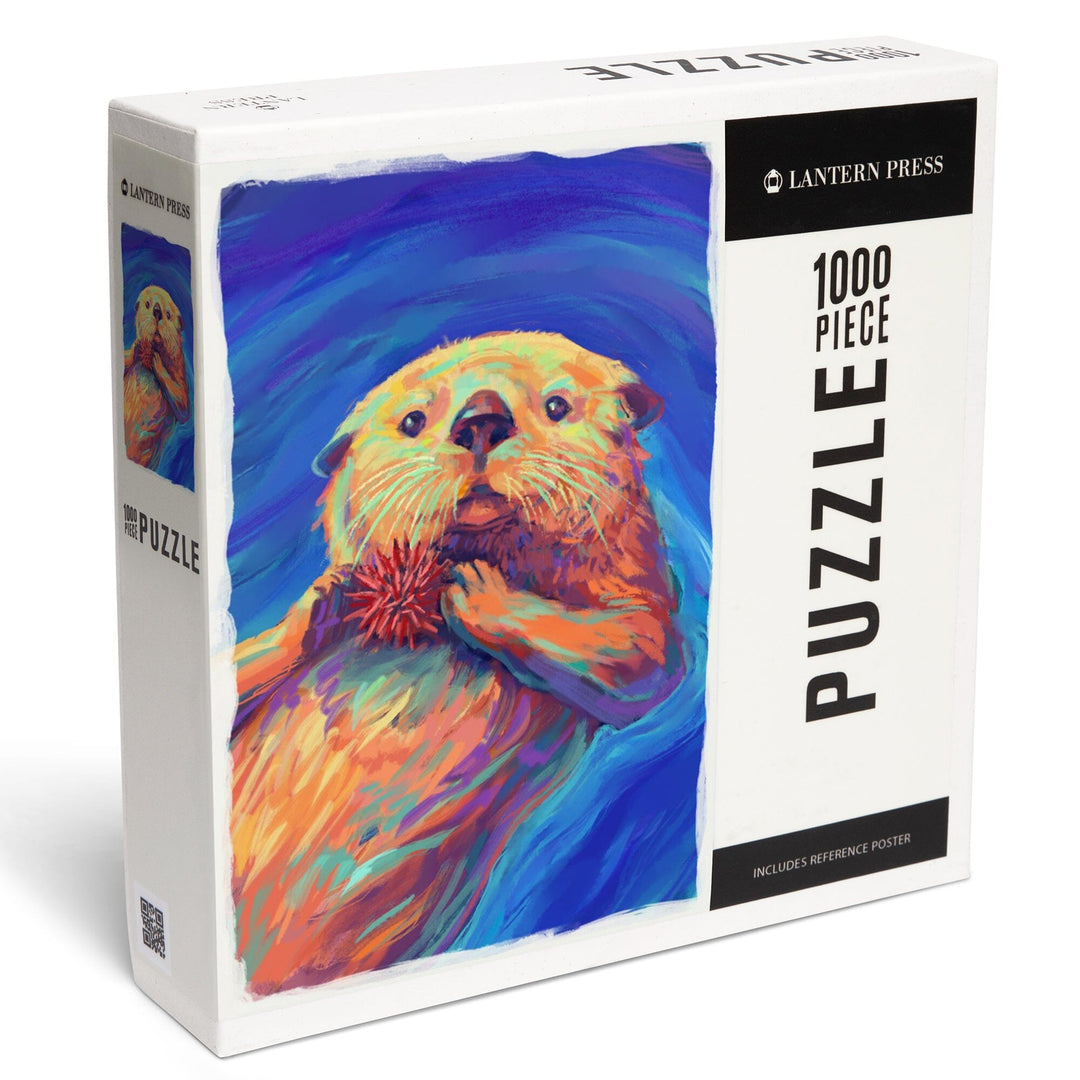 Sea Otter, Vivid, Jigsaw Puzzle Puzzle Lantern Press 