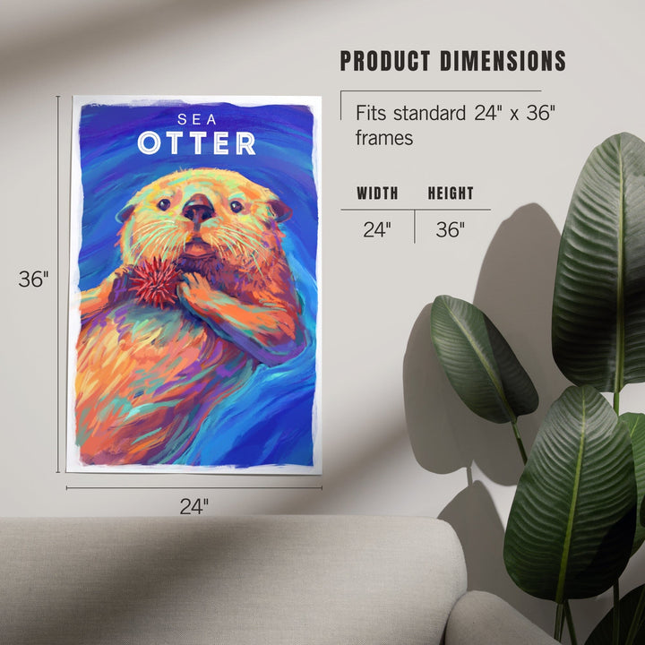 Sea Otter, Vivid Series, Art & Giclee Prints Art Lantern Press 