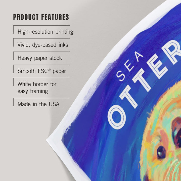 Sea Otter, Vivid Series, Art & Giclee Prints Art Lantern Press 