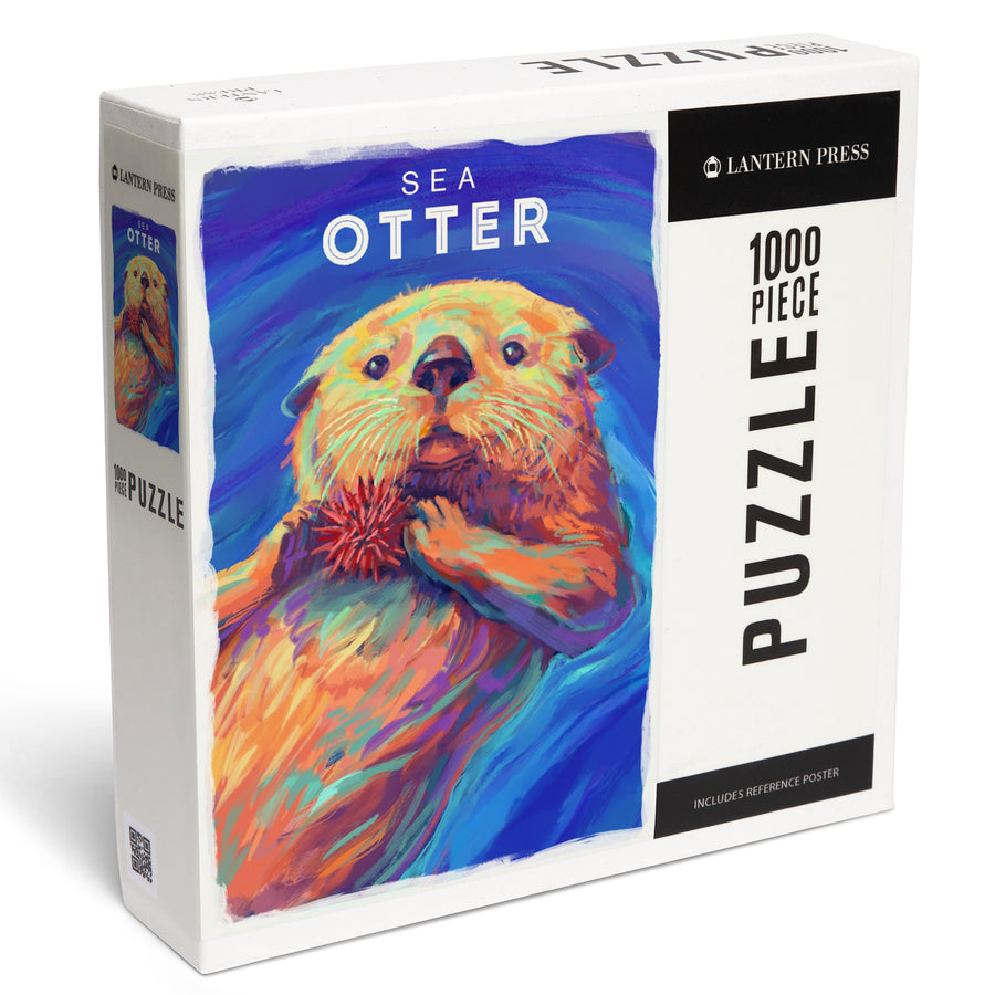 Sea Otter, Vivid Series, Jigsaw Puzzle Puzzle Lantern Press 