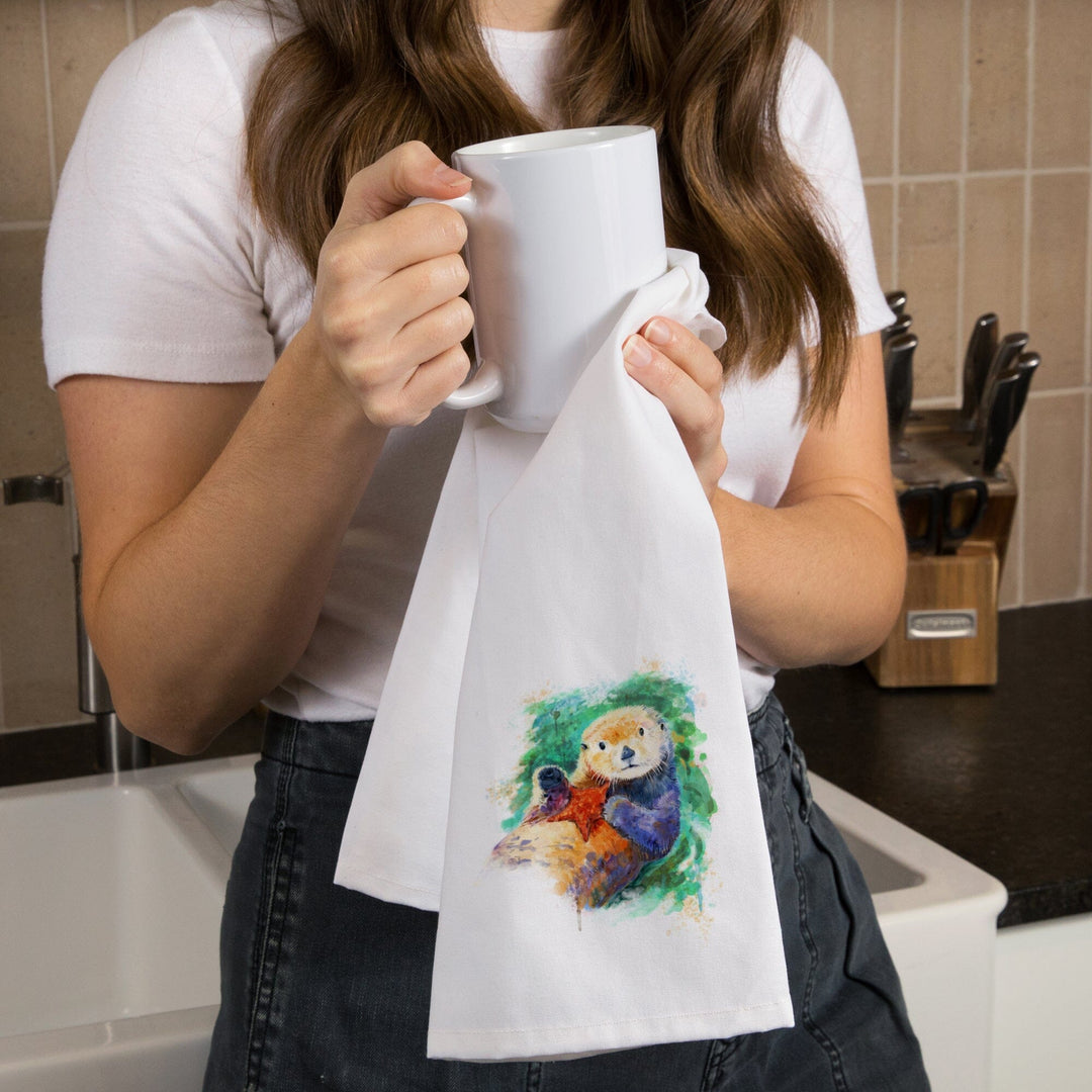 Sea Otter, Watercolor, Jigsaw Puzzle Kitchen Lantern Press 