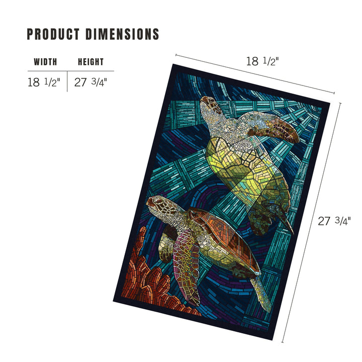 Sea Turtle, Paper Mosaic, Jigsaw Puzzle Puzzle Lantern Press 
