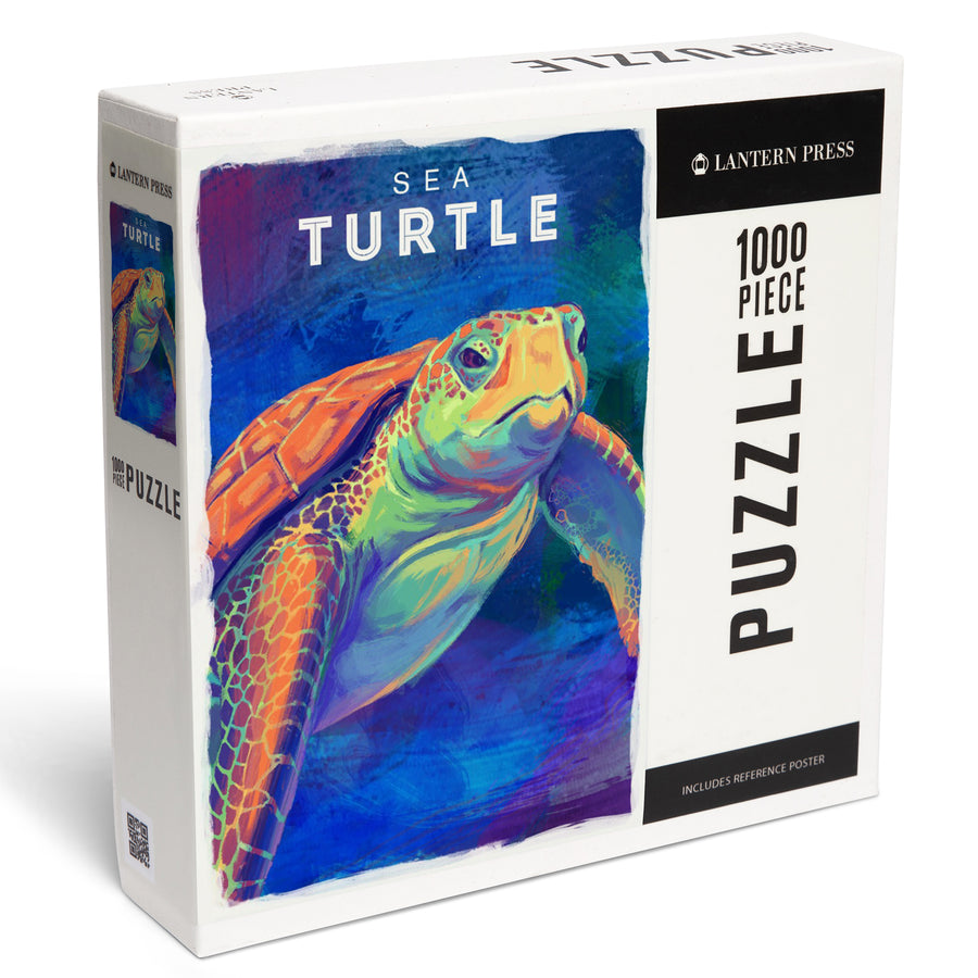 Sea Turtle, Vivid Series, Jigsaw Puzzle Puzzle Lantern Press 