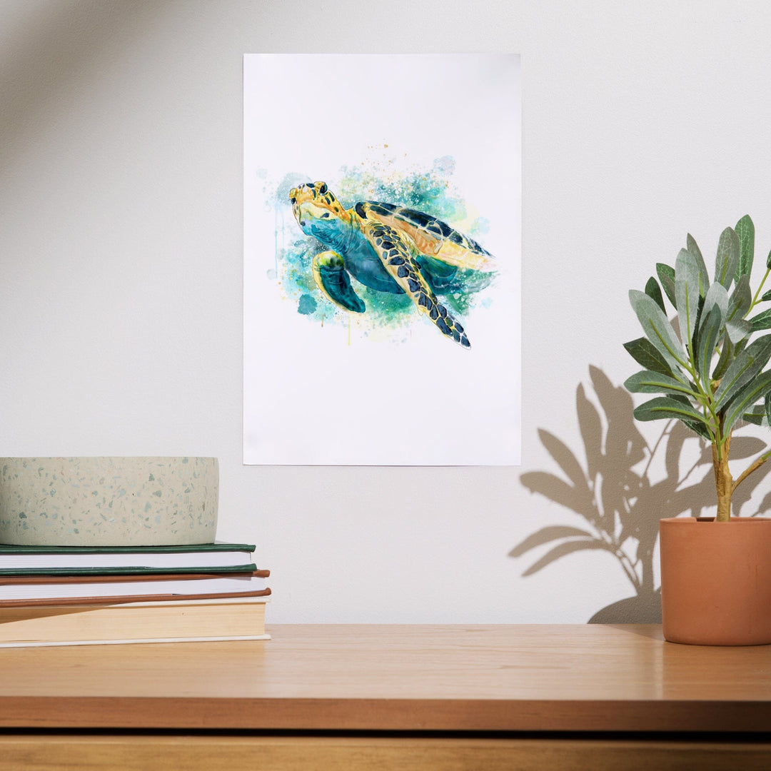 Sea Turtle, Watercolor, Art & Giclee Prints Art Lantern Press 