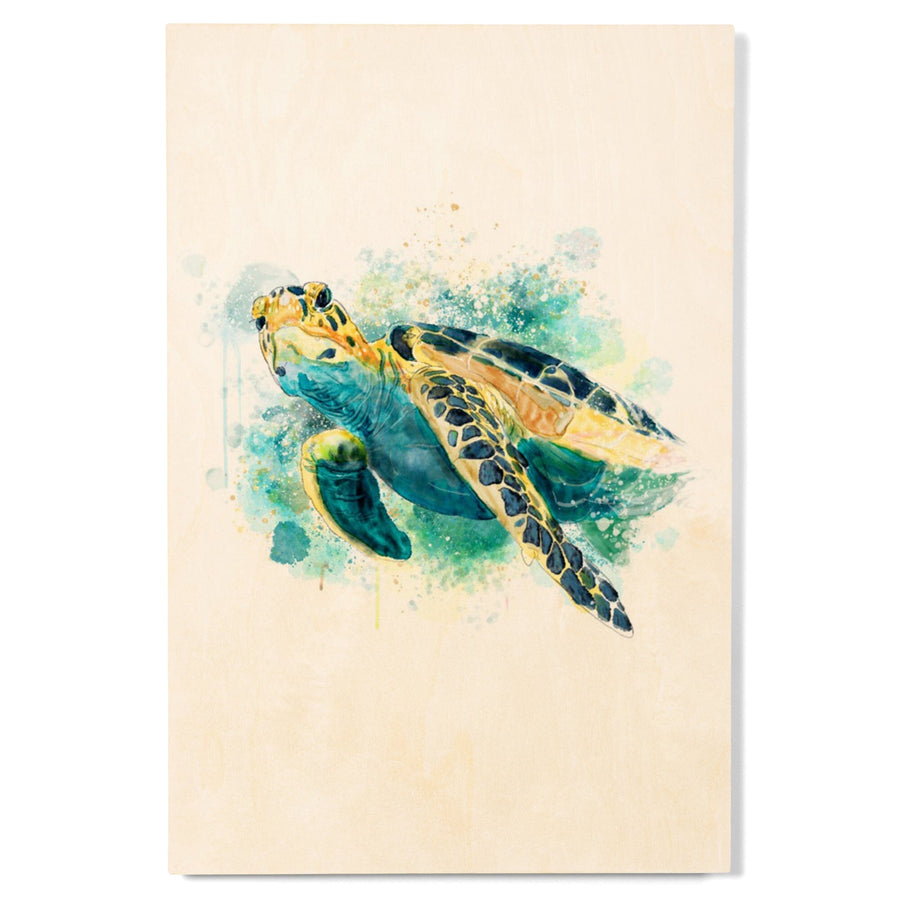 Sea Turtle, Watercolor, Lantern Press Artwork, Wood Signs and Postcards Wood Lantern Press 