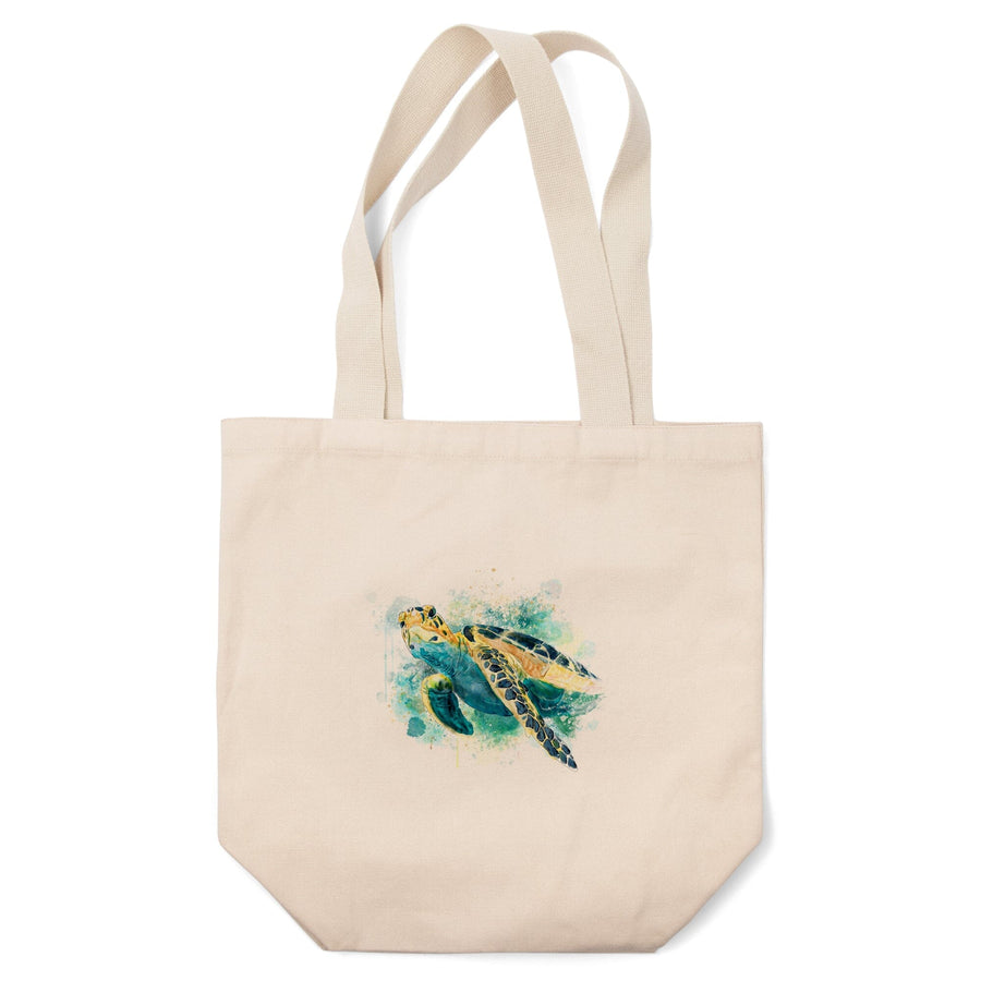 Sea Turtle, Watercolor, Tote Bag Totes Lantern Press 