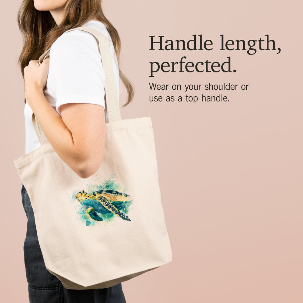 Sea Turtle, Watercolor, Tote Bag Totes Lantern Press 