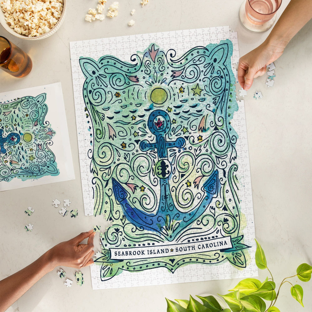 Seabrook Island, South Carolina, Anchor, Jigsaw Puzzle Puzzle Lantern Press 