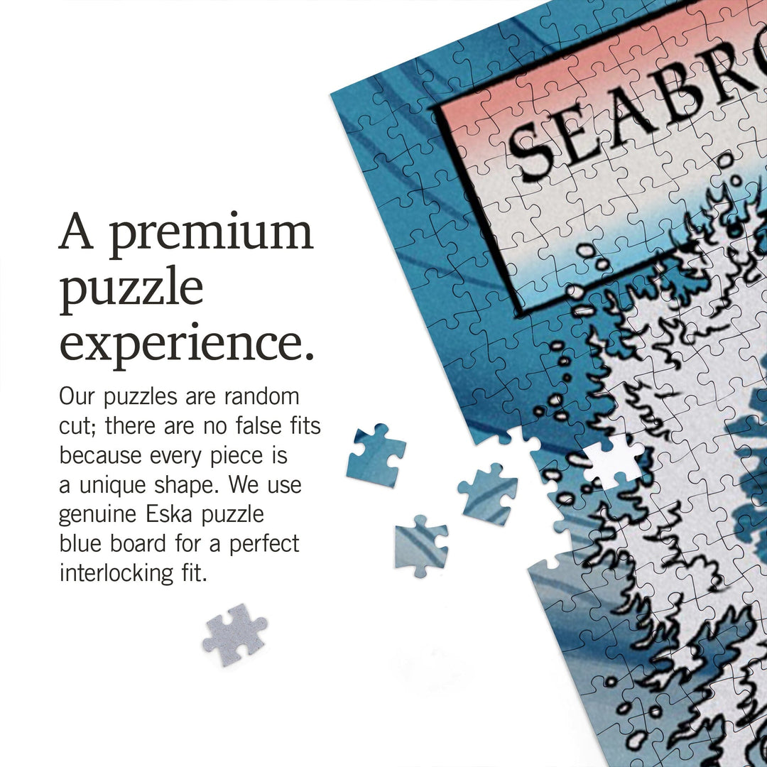 Seabrook Island, South Carolina, Sea Turtle, Woodblock, Jigsaw Puzzle Puzzle Lantern Press 