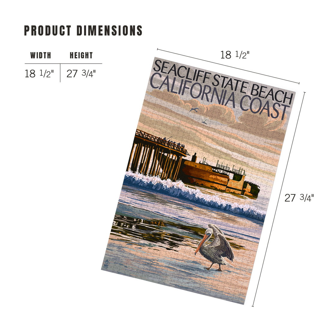 Seacliff State Beach, California Coast, Jigsaw Puzzle Puzzle Lantern Press 