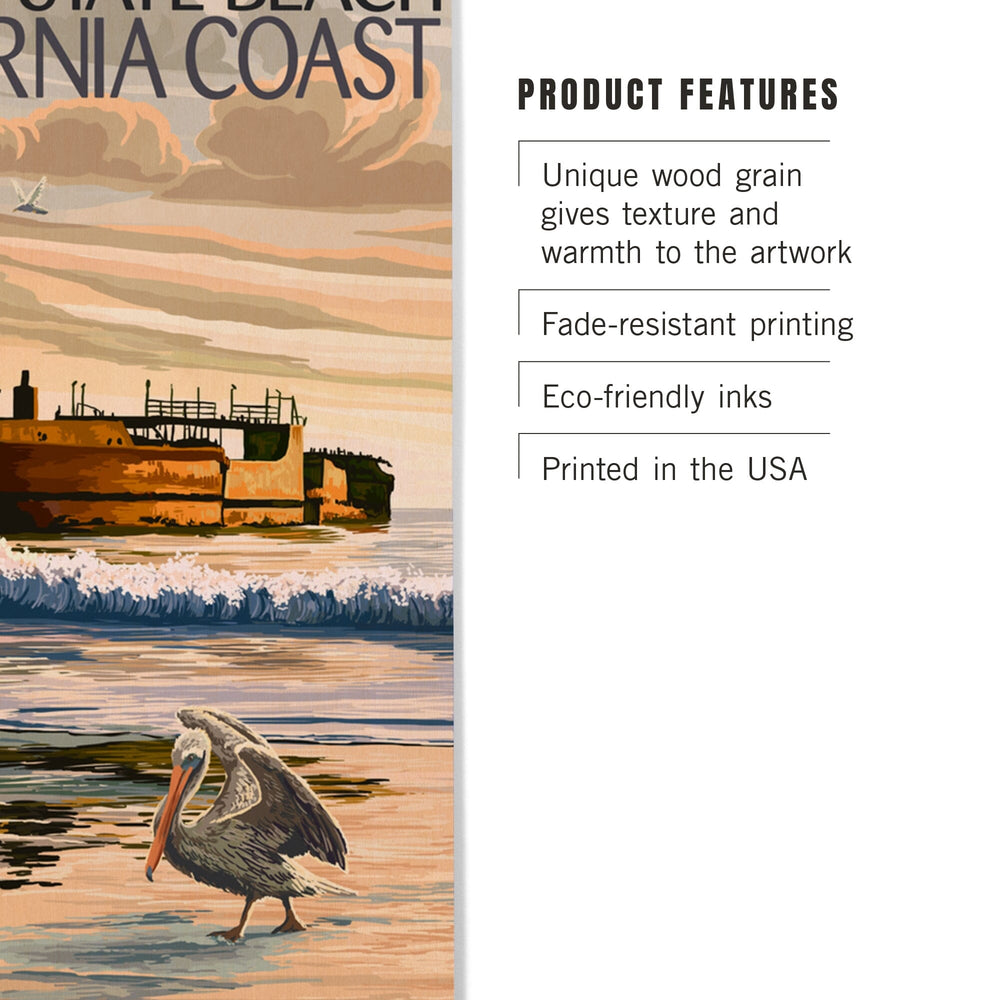 Seacliff State Beach, California Coast, Lantern Press Artwork, Wood Signs and Postcards Wood Lantern Press 