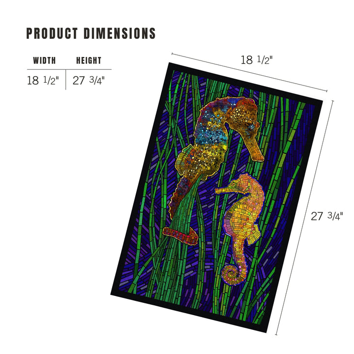 Seahorses, Paper Mosaic, Jigsaw Puzzle Puzzle Lantern Press 