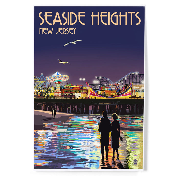 Seaside Heights, New Jersey, Pier at Night, Art & Giclee Prints Art Lantern Press 