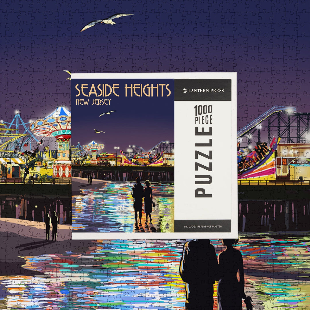 Seaside Heights, New Jersey, Pier at Night, Jigsaw Puzzle Puzzle Lantern Press 