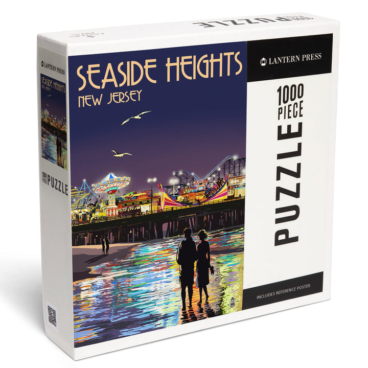 Seaside Heights, New Jersey, Pier at Night, Jigsaw Puzzle Puzzle Lantern Press 