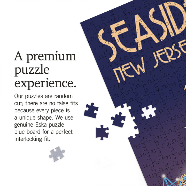 Seaside Heights, New Jersey, Pier at Night, Jigsaw Puzzle Puzzle Lantern Press 