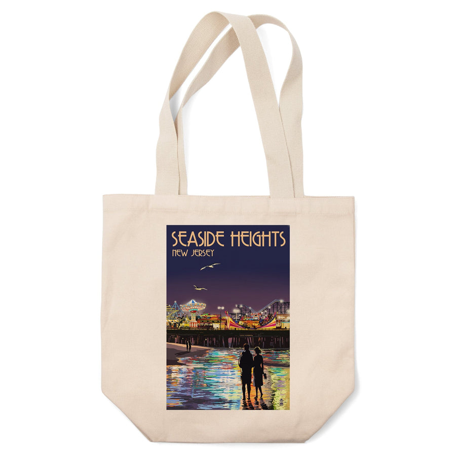 Seaside Heights, New Jersey, Pier at Night, Tote Bag Totes Lantern Press 