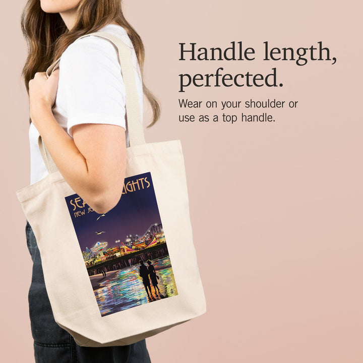 Seaside Heights, New Jersey, Pier at Night, Tote Bag Totes Lantern Press 