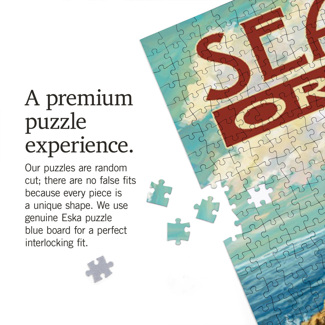 Seaside, Oregon, Camper Van, Jigsaw Puzzle Puzzle Lantern Press 