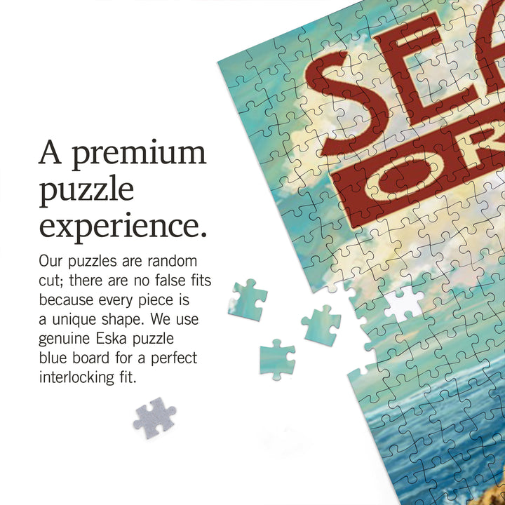 Seaside, Oregon, Camper Van, Jigsaw Puzzle Puzzle Lantern Press 