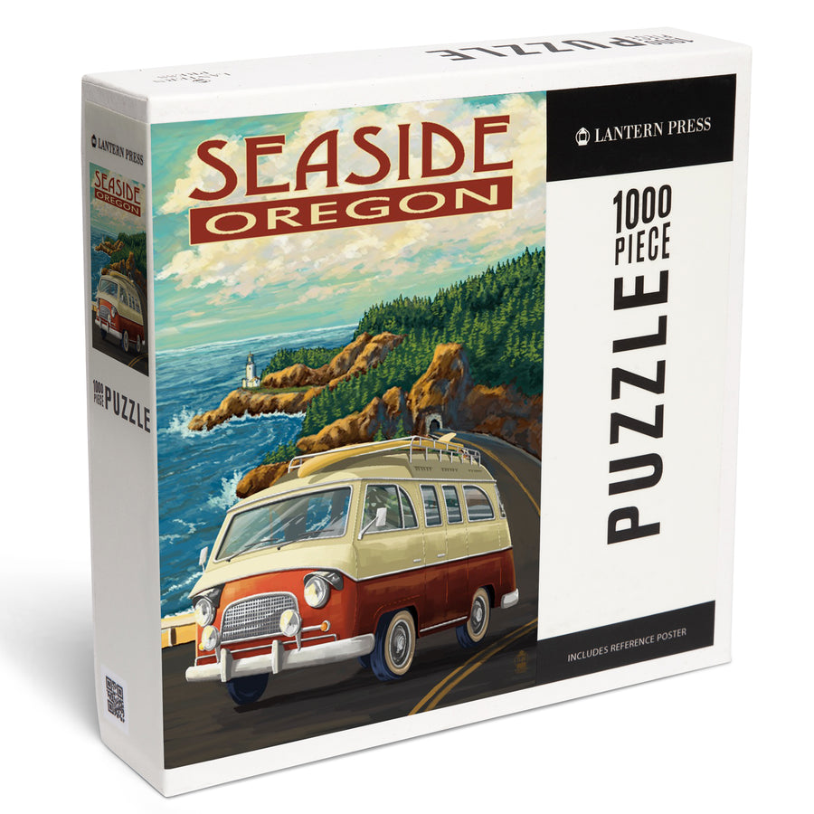 Seaside, Oregon, Camper Van, Jigsaw Puzzle Puzzle Lantern Press 