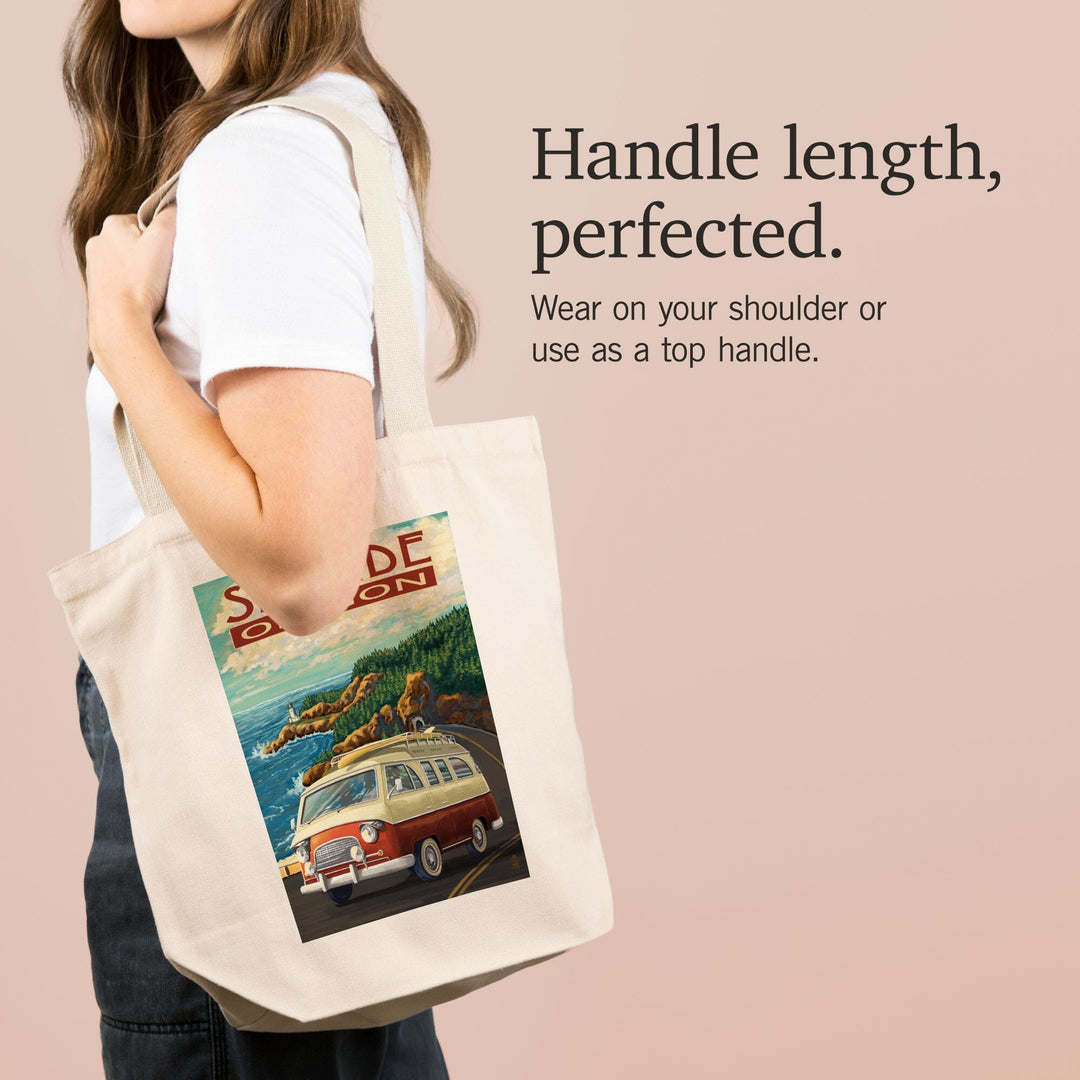 Seaside, Oregon, Camper Van, Tote Bag Totes Lantern Press 