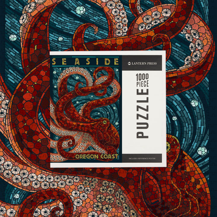 Seaside, Oregon Coast, Octopus, Mosaic, Jigsaw Puzzle Puzzle Lantern Press 