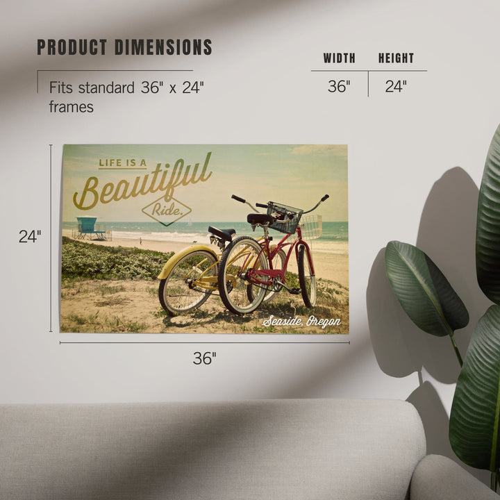 Seaside, Oregon, Life is a Beautiful Ride, Bicycles and Beach Scene, Photograph, Art & Giclee Prints Art Lantern Press 