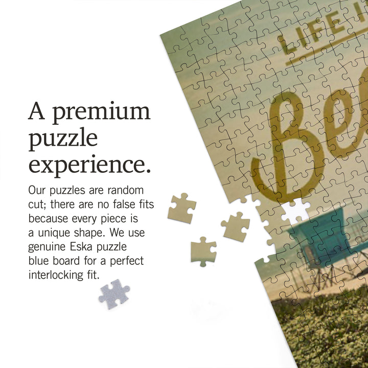 Seaside, Oregon, Life is a Beautiful Ride, Bicycles and Beach Scene, Photograph, Jigsaw Puzzle Puzzle Lantern Press 
