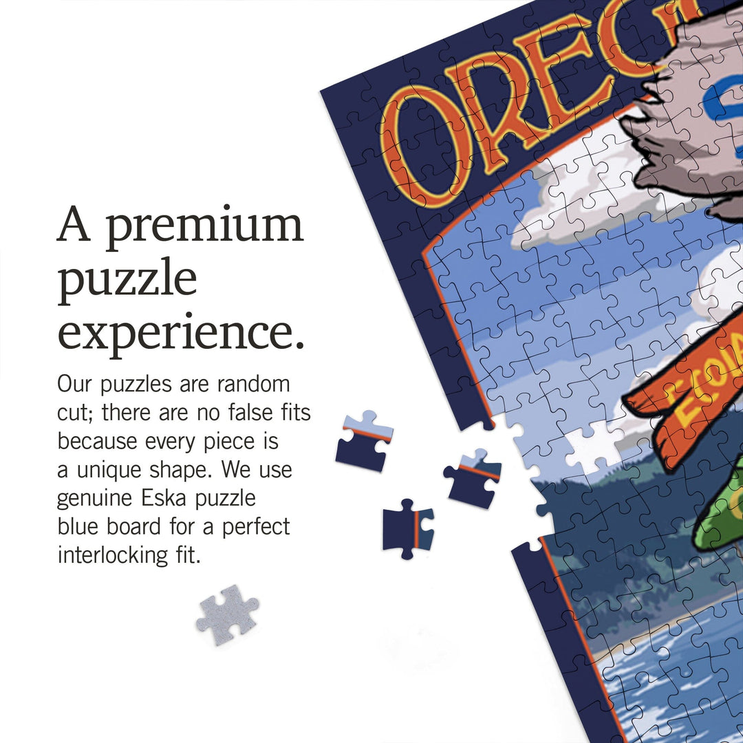 Seaside, Oregon, Signpost, Jigsaw Puzzle Puzzle Lantern Press 