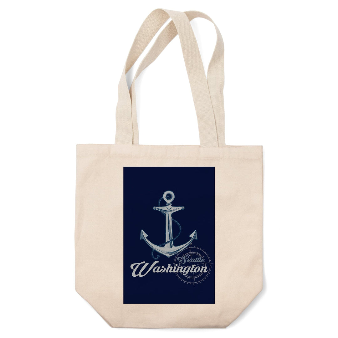 Seattle, Washington, Anchor, Coastal Icon,, Tote Bag Totes Lantern Press 